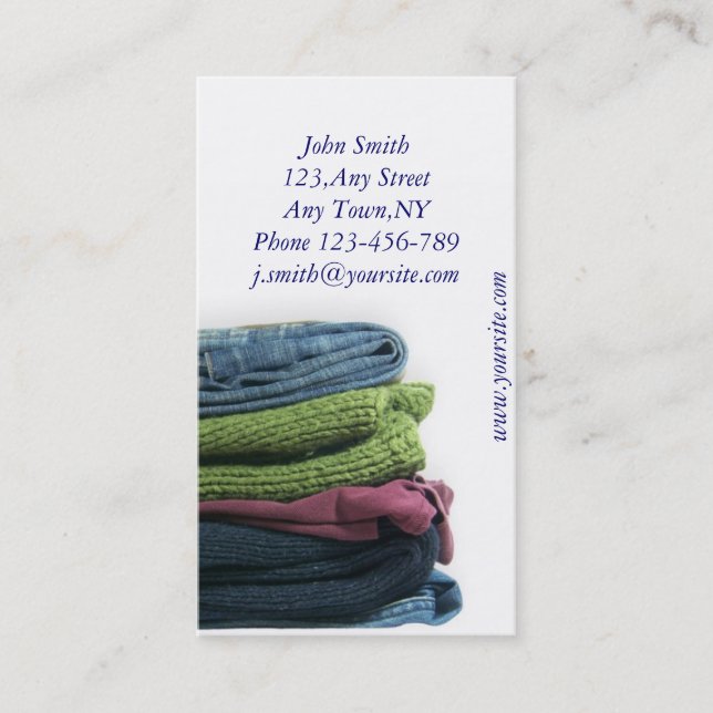 Laundry Business Card Template (Front)