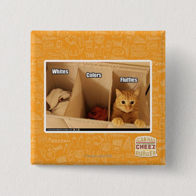 Laundry Cat 15 Cm Square Badge (Front)