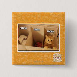 Laundry Cat 15 Cm Square Badge