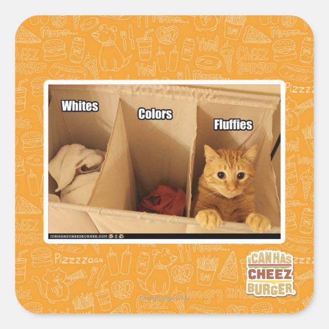 Laundry Cat Square Sticker (Front)