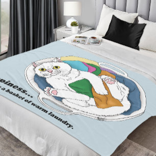 Laundry Day Cat Fleece Blanket