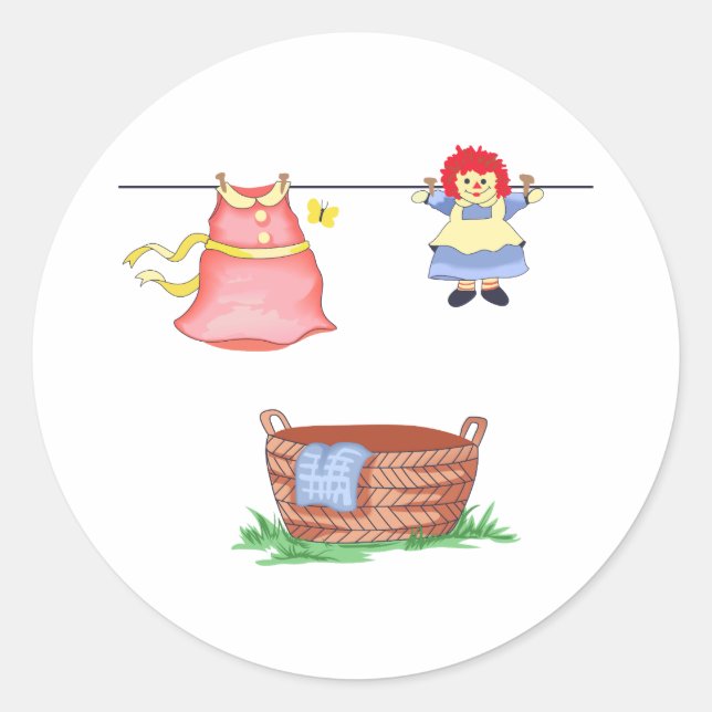 LAUNDRY DAY CLASSIC ROUND STICKER (Front)