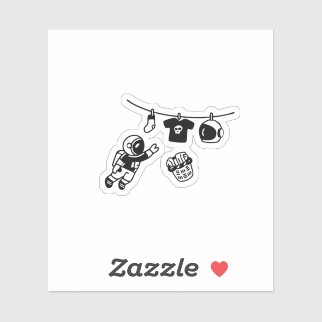 “Laundry Day in Space Minimal Cosmic Humour Design (Sheet)