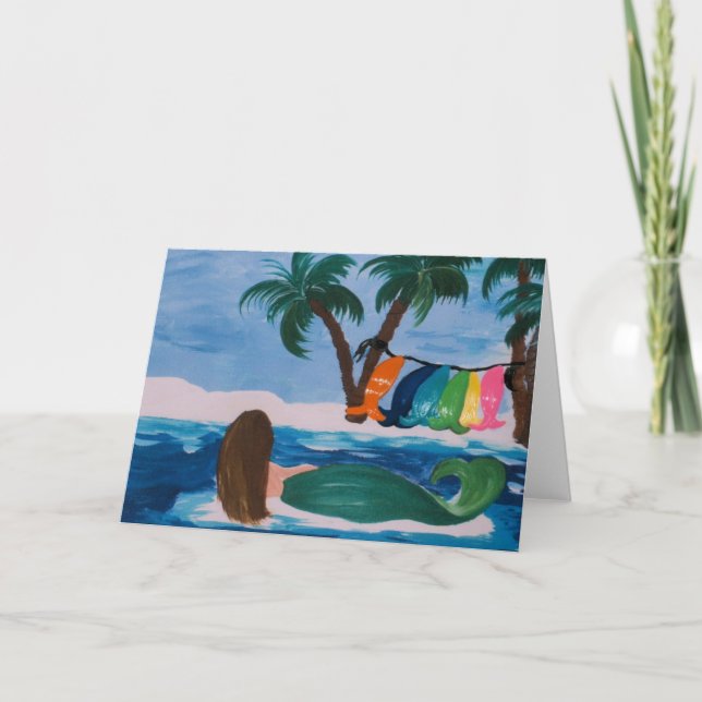 Laundry Day Mermaid Greeting Card (Front)