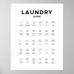 Laundry Guide Poster - Modern Bathroom Art