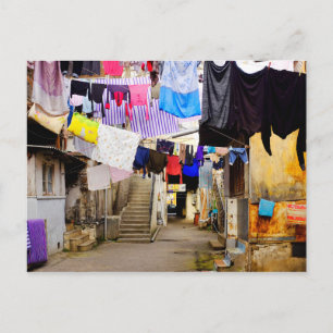 Laundry hanging to dry postcard
