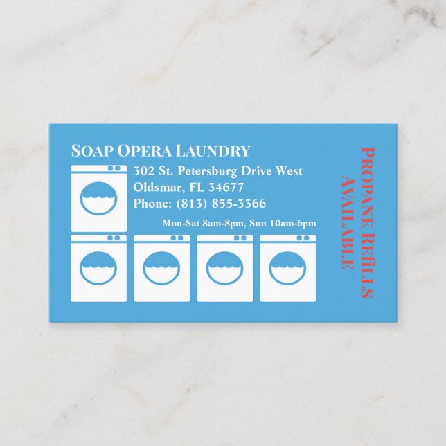 Laundry Laundromat Business Card (Front)