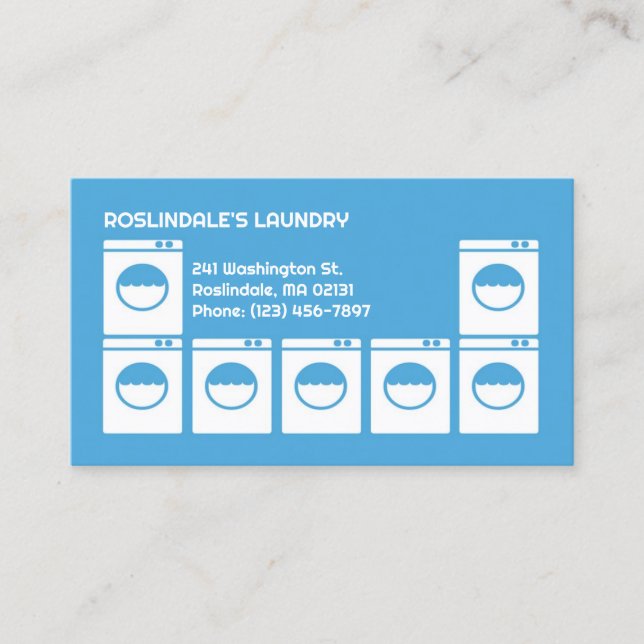 Laundry Laundromat Business Card (Front)