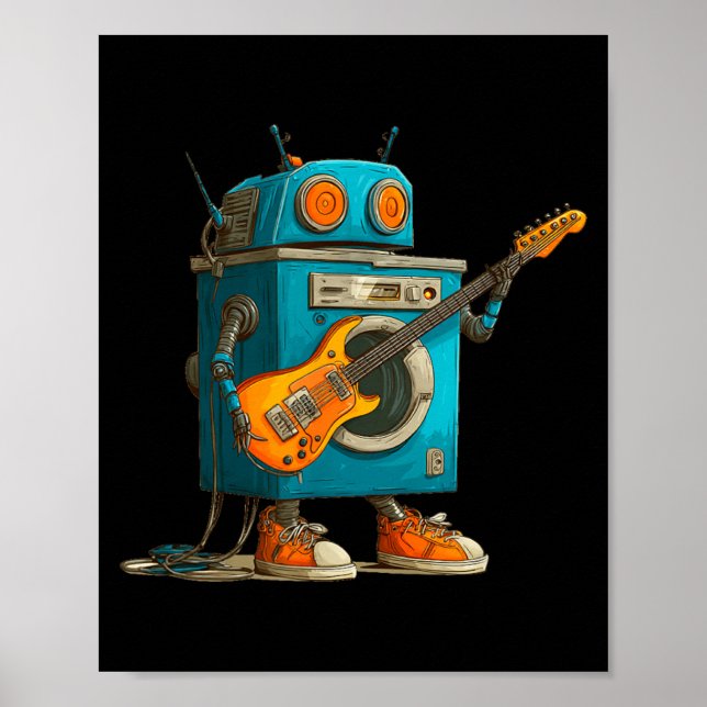 Laundry Machine with Cool Electric Guitar Costume Poster (Front)