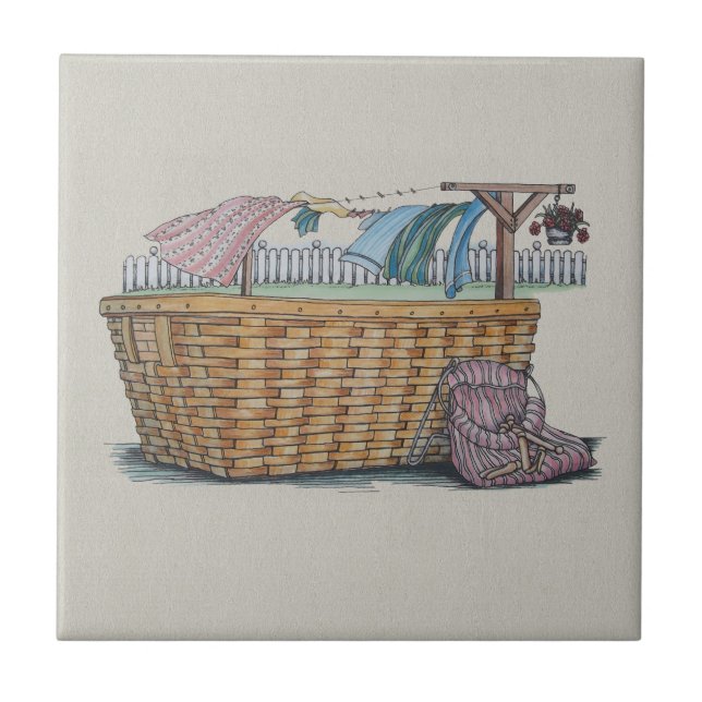 Laundry On Clothesline Tile (Front)