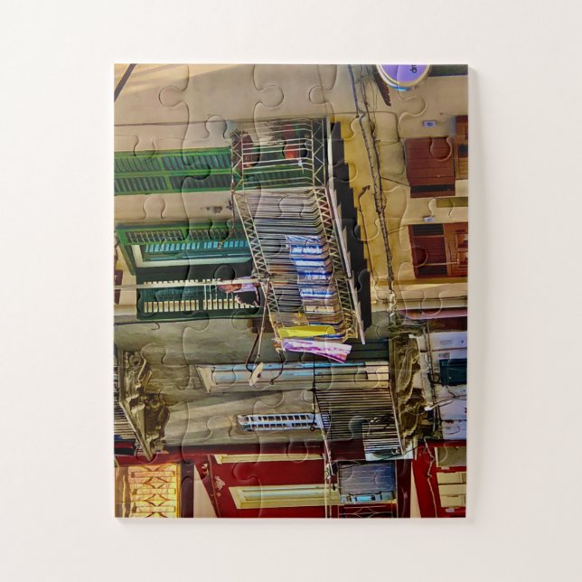Laundry on the Balcony in Sicily Jigsaw Puzzle (Vertical)