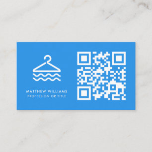 Laundry Professional QR Code Logo Modern Business Card