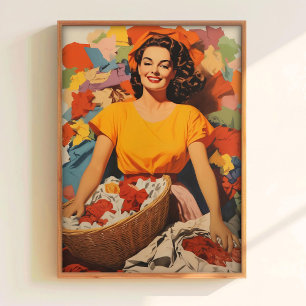 Laundry Room Art Laundry Day Art Print 1950 Housew