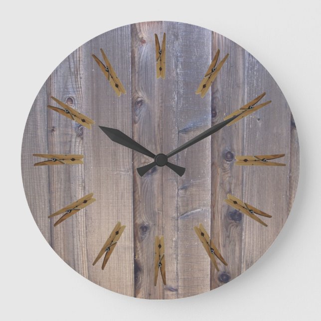 Laundry Room Clothespin Large Clock (Front)