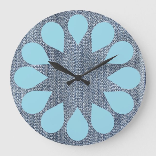 Laundry Room Denim Spin Cycle Large Clock (Front)