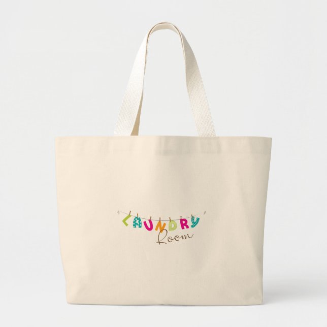 Laundry Room Large Tote Bag (Front)