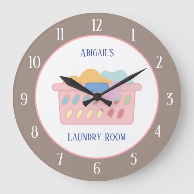 Laundry Room Personalised Large Clock (Front)