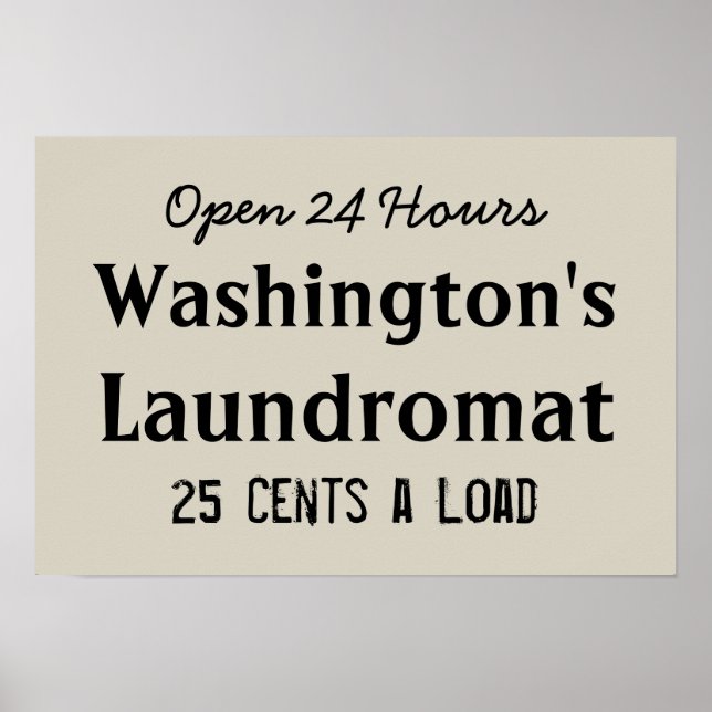 Laundry Room Personalized Laundromat Art Poster (Front)