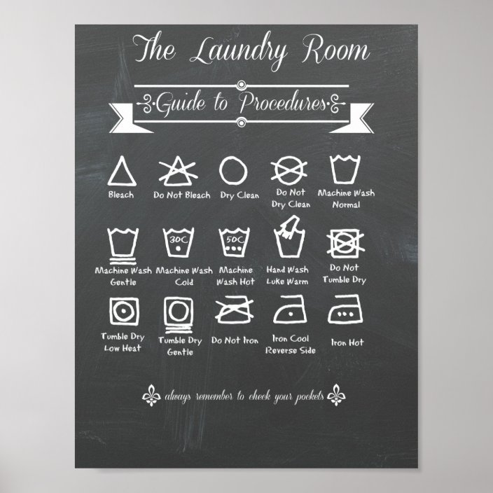 Laundry Room Procedures Guide Poster Zazzle.co.nz