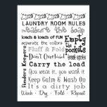 Laundry Room Rules Poster<br><div class="desc">A great sign to lighten the load and brighten your Laundry Room!</div>