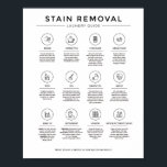 Laundry Room Stain Removal Instruction Guide Poster<br><div class="desc">Perfect wall decor for your laundry room. Can also be a great gift for a housewarming party. Minimalist Home Decor Wall Art. Stain Removal Guide Laundry Room.</div>