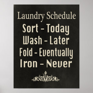 Laundry Schedule Poster