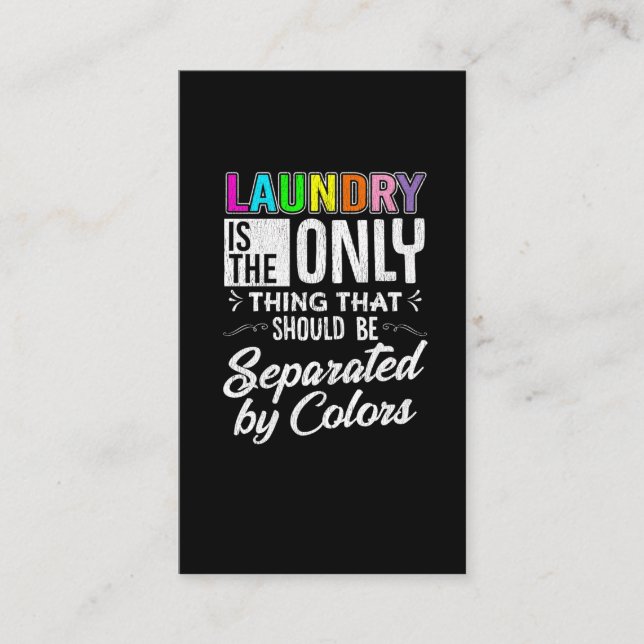 Laundry Separated Color Black Equality Support Business Card (Front)