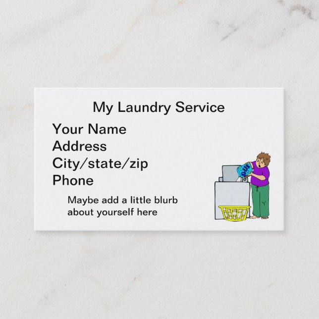Laundry Service Business Card (Front)