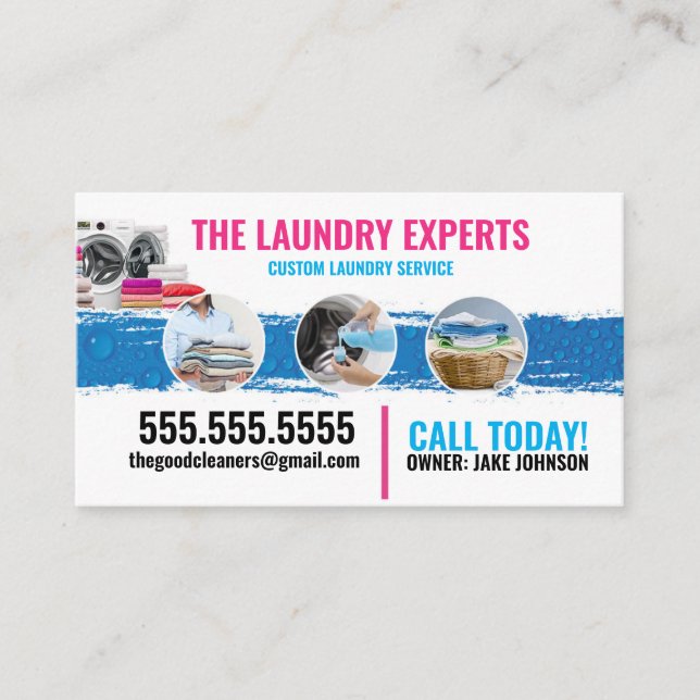 Laundry Service Business Card (Front)