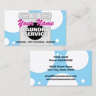 Laundry service dry cleaner business card template