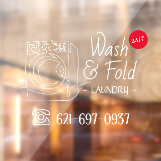 Laundry Service Window Cling