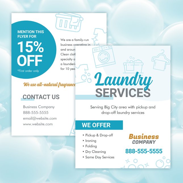 Laundry Services Flyer Template (Creator Uploaded)