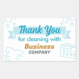 Laundry Services Laundromat Dry Cleaners Thank You Rectangular Sticker