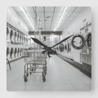 laundry square wall clock