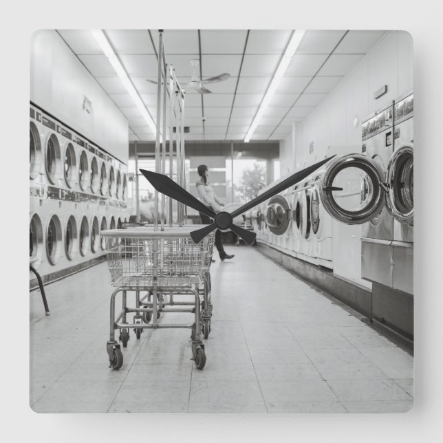 laundry square wall clock (Front)
