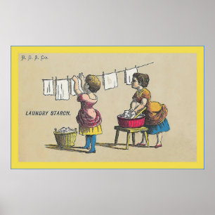 Laundry Starch ~ Circa 1880 ~ Vintage Advertising Poster