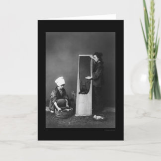 Laundry Time in Japan 1909 Card