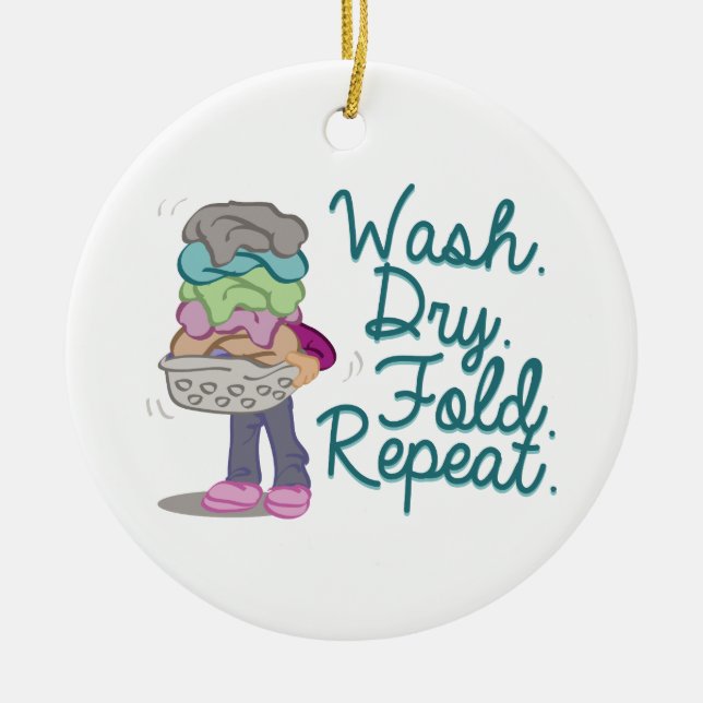 Laundry Wash Ceramic Tree Decoration (Front)