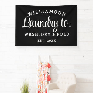 Laundry Wash – Minimalist Black & White Printable Banner
