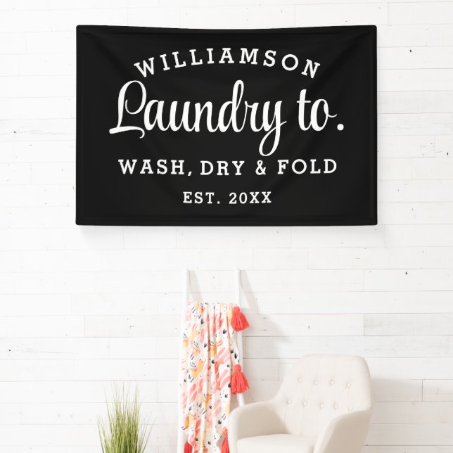 Laundry Wash – Minimalist Black & White Printable Banner (Insitu)