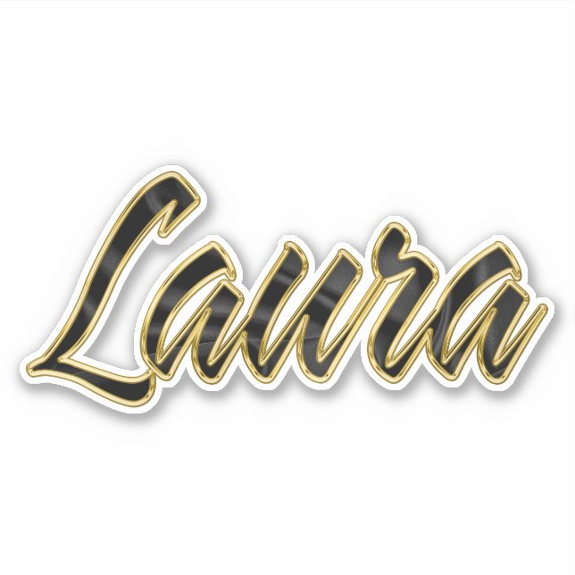 Laura black gold lettering Sticker (Front)