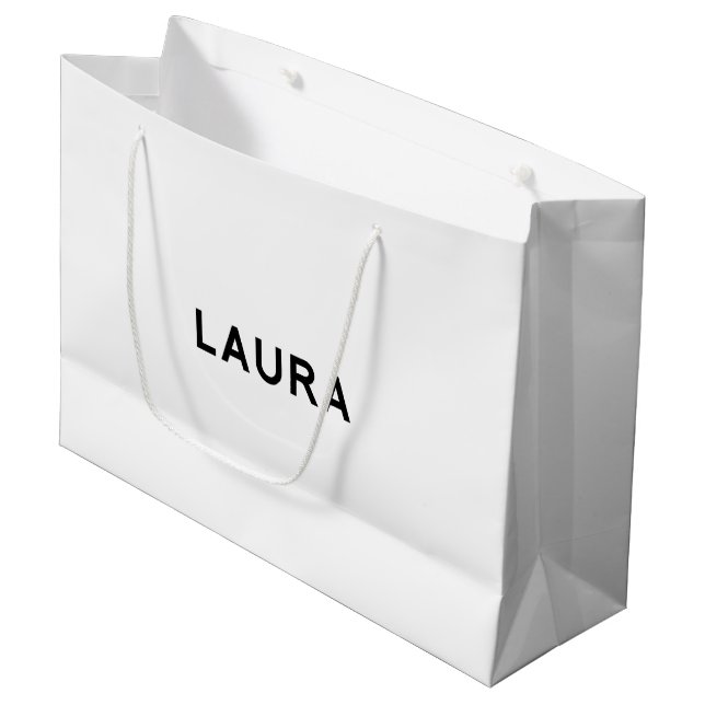 Laura Elegant Gift Bag in Black and White (Front Angled)