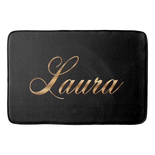 Laura gold Design Lettering Bath Mat (Front)