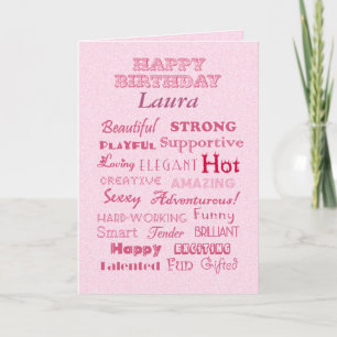 Laura Happy Birthday Words of Praise Card