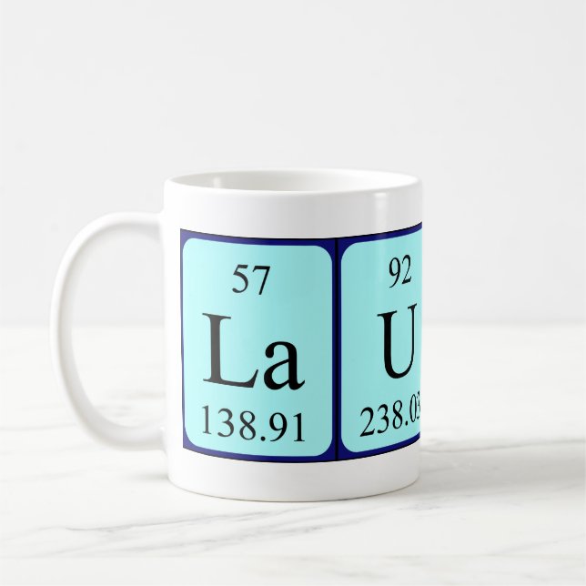 Laurane periodic table name mug (Left)