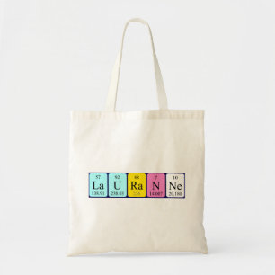 Lauranne periodic table name tote bag