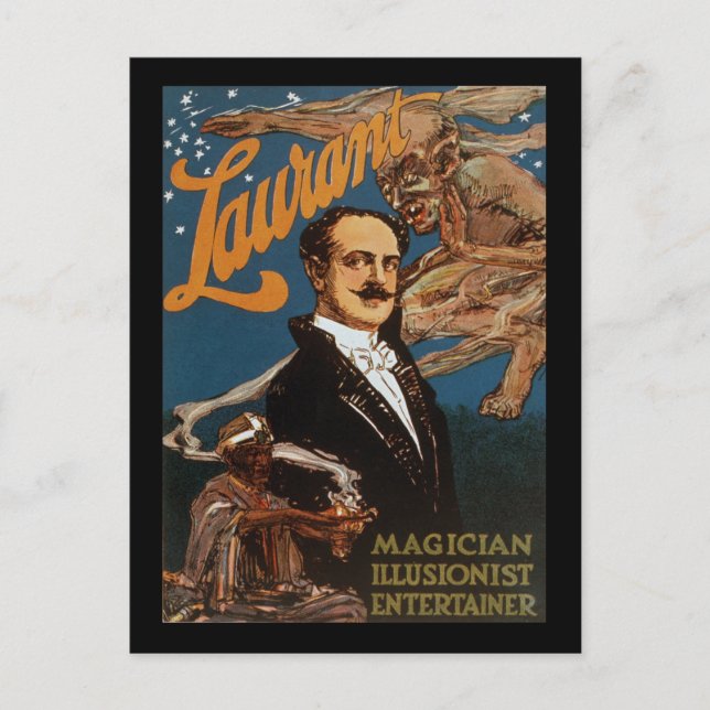 Laurant magician illusionist entertainer postcard (Front)