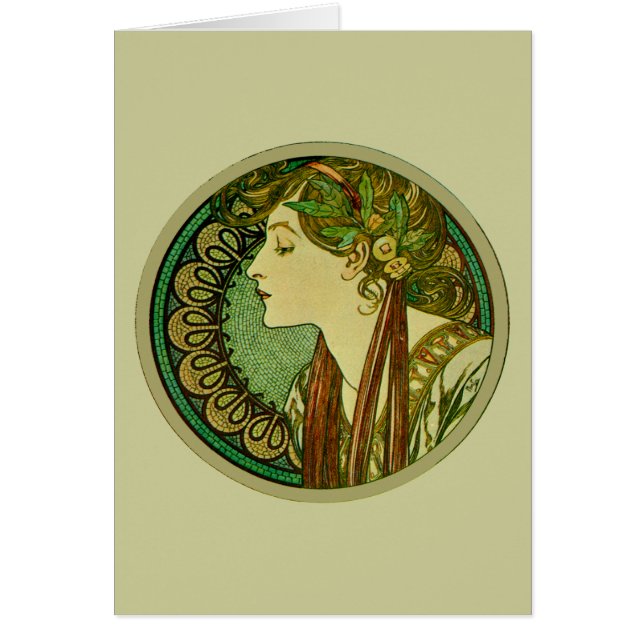 Laurel, Alphonse Mucha Vintage Art Nouveau (Front)