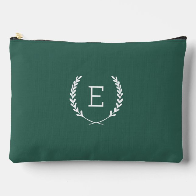 Laurel Crest Monogram Accessory Pouch (Front)
