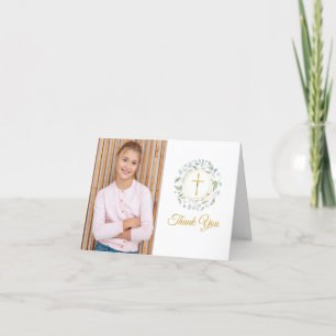 Laurel Garland First Holy Communion Photo Thank Yo You Card
